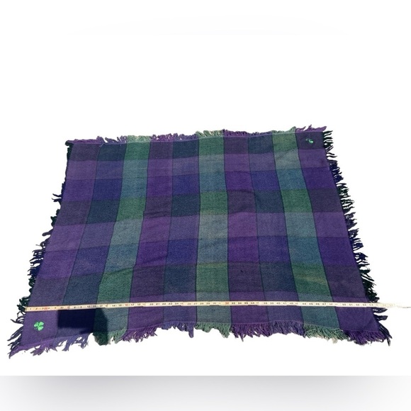 Irish Purple/Blue & Green Fringe Park Blanket☘️ - Picture 4 of 9